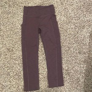 LULULEMON fast and free crops- antique bark